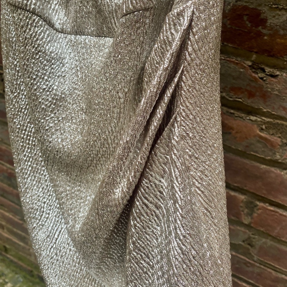 Stop Staring by Alicia Estrada Silver Metallic Wiggle Dress Size L - Picture 4 of 14